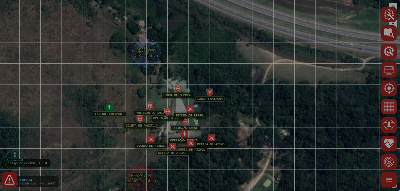 Operação ao vivo no centro de comando Havok